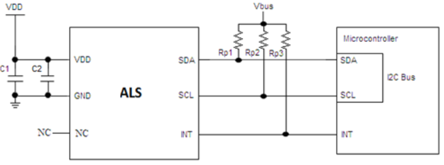 LTR-308ALS数字环境光传感器应用电路