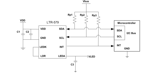 LTR-579ALS-01手机环境光接近传感器应用电路
