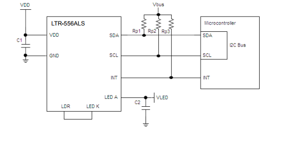 LTR-556ALS-01光线距离传感器应用电路