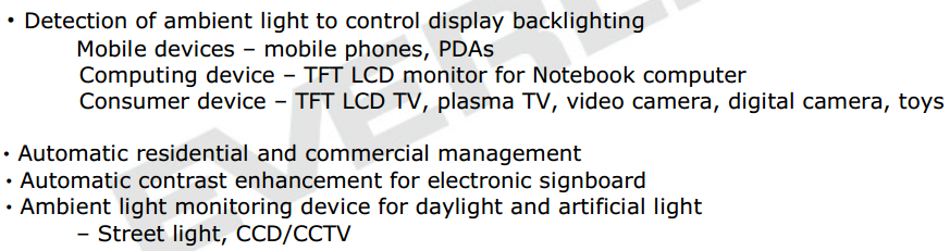 ALS-PT17-51C/L177/TR8亿光贴片光传感器应用