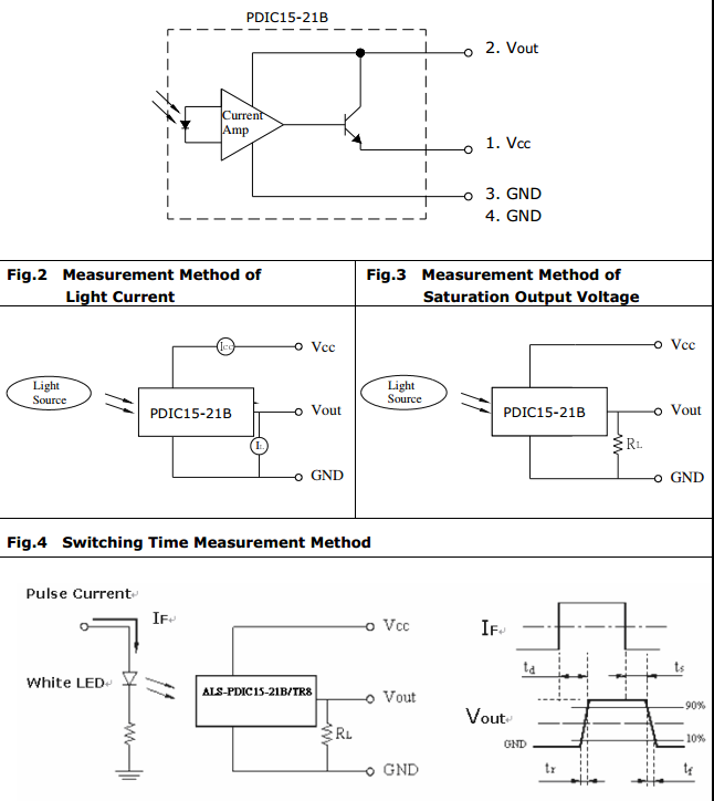 ALS-PDIC15-21B/TR8亿光1206贴片光传感器功能框架图